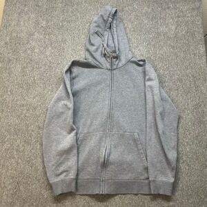 Kathmandu Mens Grey Zip Up‎ Fleece Lined Hoodie Sweatshirt